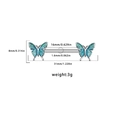 Piercing capezzolo a farfalla argento con opale blu sintetico e barra da 1,6 mm - Stile Farfalla Effetto Opale Blu Verde