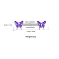 Purple glitter butterfly nipple ring shield in stainless steel with measurement details - Purple Butterfly Style (24062102-1)