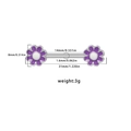 Paarse bloem tepelpiercing set van roestvrij staal inclusief 14G maatinformatie gids - Paarse Emaille Bloem Stijl (24062102-8)