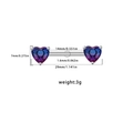 Paarse hart tepelpiercing met roestvrijstalen staafje en iriserend verloopontwerp - Blauw Paars Gradiënt Hart Stijl (24062102-10)