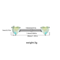Barbell nipple ring with heart-shaped iridescent synthetic opal on polished steel - Opal Look Heart Style (24070901-5)
