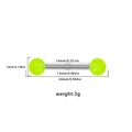 Green acrylic barbell nipple ring set in stainless steel with 14mm inner diameter - Fluorescent Green Ball Style (24070901-9)