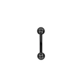 Minimalist black stainless steel barbell eyebrow piercing with polished finish - Black Simple Style