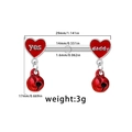 Titanium nipple ring with bells and red enamel hearts featuring yes daddy lettering - Yes Daddy Letter Red Heart Style (NP24112303-4)