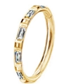G23 Titan Scharnier-Nasenring in Goldoptik mit rechteckigen Zirkonia-Steinen besetzt - Goldene Rechteck Strass Stil (G23NR010-G1208100)