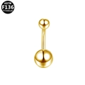 Piercing ombelico in titanio dorato ASTM F136 con finitura lucida e barra curva - Oro (G23BRE264-G161458032)
