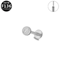 ASTM F136 titanium labret stud with yin yang top design and flat back insert - Tai Chi Yin Yang Style (G23LAP221-S) / Silver