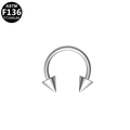 ASTM F136 titanium circular barbell piercing with cone ends in silver metallic finish - 1.2x8x5 Cone Style (S120805) / Silver