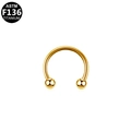 Golden ASTM F136 titanium horseshoe barbell for septum, lip, and cartilage piercing - Gold Style (G120803) / Gold