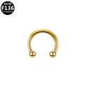 Golden ASTM F136 titanium horseshoe nose ring with ball ends for body piercing - Gold Style (G160803) / Gold