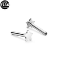 Piercing labret de titanio F136 con tope de estrella de cinco puntas para labio u oreja - Estrella de Cinco Puntas (G23TI534) / 8mm / Plateado