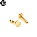 Piercing labret de titanio ASTM F136 dorado con forma de corazón y rosca interna - Forma de Corazón (G23TI535) / 6mm / Dorado