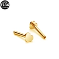 Gouden hartvormige labret studs van ASTM F136 titanium met interne schroefdraad - Hartvorm (G23TI535) / 8mm / Goud