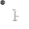 ASTM F136 titanium labret post 8mm length and 0.8mm gauge in silver finish - 0.8mm x 8mm / Silver
