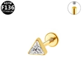 Gouden ASTM F136 titanium driehoek piercing met een fonkelende heldere edelsteen - Gouden Driehoek Met Zirkonia Stijl (G23LAI448-G1208065)