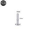 ASTM F136 titanium labret stud post 7mm length and 1.0mm gauge piercing accessory - 1.0mmx7mm / Silver