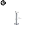 Titanium G23 labret post replacement for piercings with 1.0mm gauge and 8mm length - 1.0mmx8mm / Silver