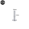 ASTM F136 G23 titanium labret stud replacement bar in 10mm length and 1.0mm gauge - 1.0mmx10mm / Silver