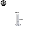 ASTM F136 titanium 16G flat base lip stud labret post in silver color 5mm length - 1.2mmx5mm / Silver