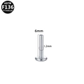 ASTM F136 titanium 1.2mm labret stud replacement bar in 6mm length with silver finish - 1.2mmx6mm / Silver
