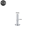 ASTM F136 titanium labret stud post, 1.2mm gauge and 7mm length silver body jewelry - 1.2mmx7mm / Silver