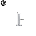 G23 Titanium 1.2mm x 8mm threadless flat back labret post replacement parts - 1.2mmx8mm / Silver
