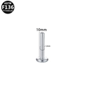 G23 titanium labret stud replacement bar in silver finish with 1.2mm thickness and 10mm length - 1.2mmx10mm / Silver