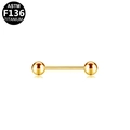 Bijou de corps barbell en titane ASTM F136 finition dorée avec embouts boules - Or (1.2x6x3mm)