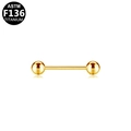 Bijoux de piercing barbell en titane ASTM F136 dorés avec deux extrémités sphériques - Or (1.2x8x3mm)