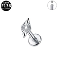 Piercing de titanio F136 plateado con rombo grabado y conexión de rosca interna - Estilo de Rombo Plateado (G23LAI481-S1208070)