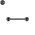 Polierter schwarzer G23 Titan Industrie Barbell Piercing für Knorpelpiercings - Schwarz (B161805)