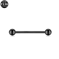 Schwarzes ASTM F136 Titan Barbell Piercing mit runden Kugeln für Ohr oder Brustwarze - Schwarz (B163505)