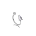 Silver butterfly labret butterfly titanium steel zircon nose ring sweet piercing jewelry - White Teardrop Stone Style (LA25021101-9)