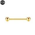 G23 titanium barbell piercing jewelry in polished gold finish for industrial or tongue use - Gold (G163505)