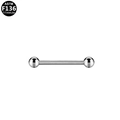 ASTM F136 titanium barbell piercing jewelry with silver metal finish and ball ends - Silver (S161403)