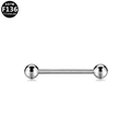 ASTM F136 titanium barbell piercing with high polished finish and ball ends - Silver (S161805)