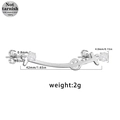 Silver 316L surgical steel industrial piercing with smile cutout and clear zircons - Smiley Face Style (ER25030801-1)