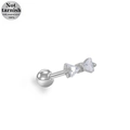 Piercing cartilage en acier chirurgical 316L avec zircon en nœud papillon et vis boule - Style Nœud Papillon (ER25030602-4)