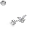 Clou d'oreille papillon en acier chirurgical 316L avec cristaux de zircone marquise - Style Papillon Marquise (ER25030602-5)