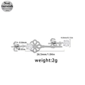 Silver 316L surgical steel leaf design earring set with key and crystal studs - Key Style (ER25030801-4)