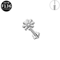 Silver G23 titanium daisy flower labret stud earring for cartilage piercing - Silver Daisy Style (G23LAP640-S100604105)