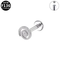 Labret de titanio ASTM F136 plateado con diseño de espiral y rosca interna - Espiral Plateado (G23LAI222-S1206036)