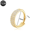 Golden F136 titanium 16G septum ring with triple row of sparkling zircons 10mm - Gold - 3-Row Zirconia - Inner Diameter 10mm (G23NRS617-G1210202)