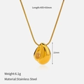 Detail of 18k gold plated stainless steel necklace with embedded yellow gemstone pendant - Abstract Fish with Yellow Rhinestone Style (YHCPXH-2512-44)