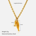 Detailed size specifications for gold stainless steel double fish pendant necklace jewelry - Gold Twin Fish Style (CH1798)