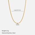 Collier chaîne serpent minimaliste de 1mm en acier inoxydable doré, longueur 38cm - 1mm Largeur-38+5cm Longueur / Or