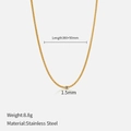 Collier chaîne serpent dorée en acier inoxydable de 1,5mm avec rallonge réglable - 1.5mm Largeur-38+5cm Longueur / Or
