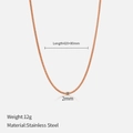 Collier maille serpent en acier inoxydable or rose minimaliste, largeur de 2mm - 2mm Largeur-42+8cm Longueur / Or rose