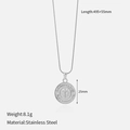 Detail of silver stainless steel cross pendant showing precise dimensions and 8.1g weight - Silver Vintage Coin Cross (YHTSN-2501100)