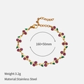 Detail van kersenarmband met 160+50mm lengte, 3,2g gewicht en roestvrij staal materiaal - Paars